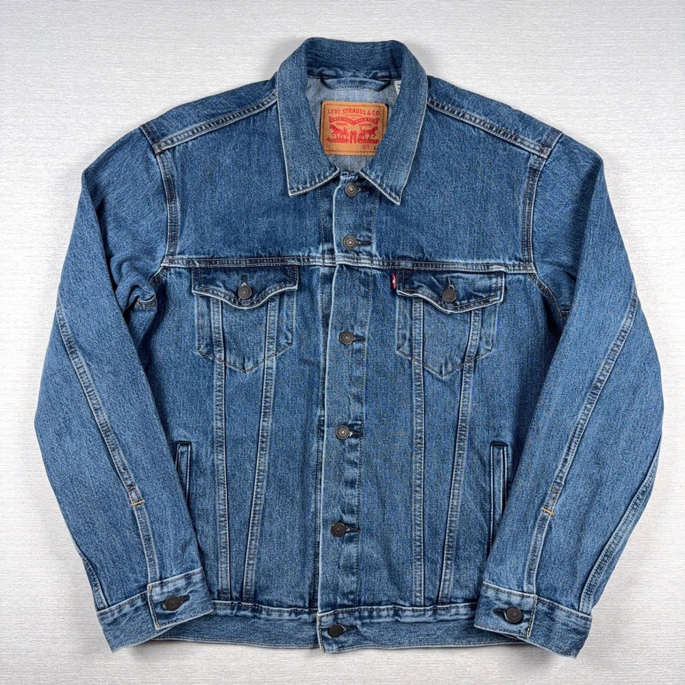 Levi's Trucker Jacket 72334 Mens Size L Blue Denim Cotton